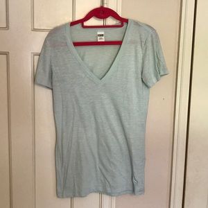 Mint blue v-neck T-shirt